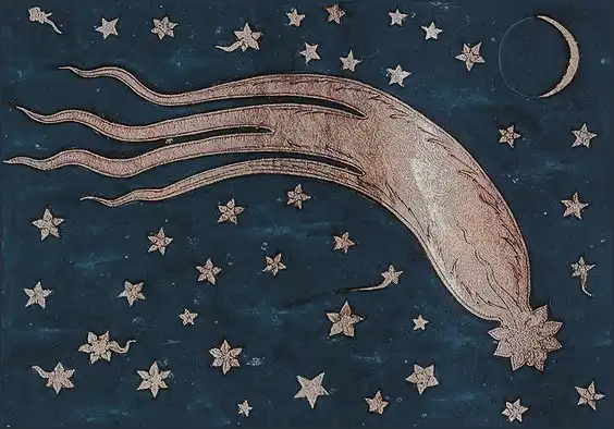 Manuscript-1577 comet over Istanbul sky